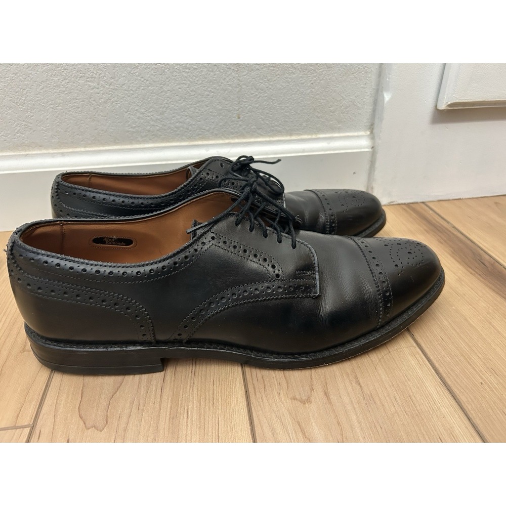 Allen Edmonds Sanford Black Leather Cap Toe Brogue Derby Shoes Mens Size 11